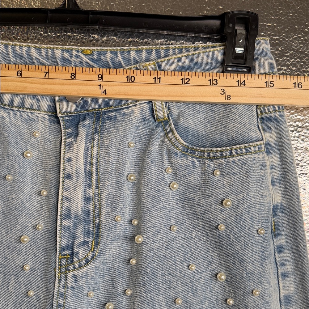 Source Unknown Light Blue Straight Leg Jeans with… - image 4